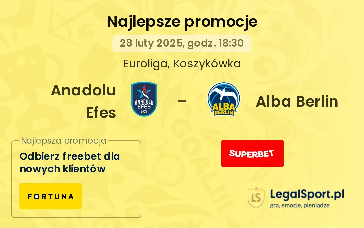 Anadolu Efes - Alba Berlin promocje bukmacherskie