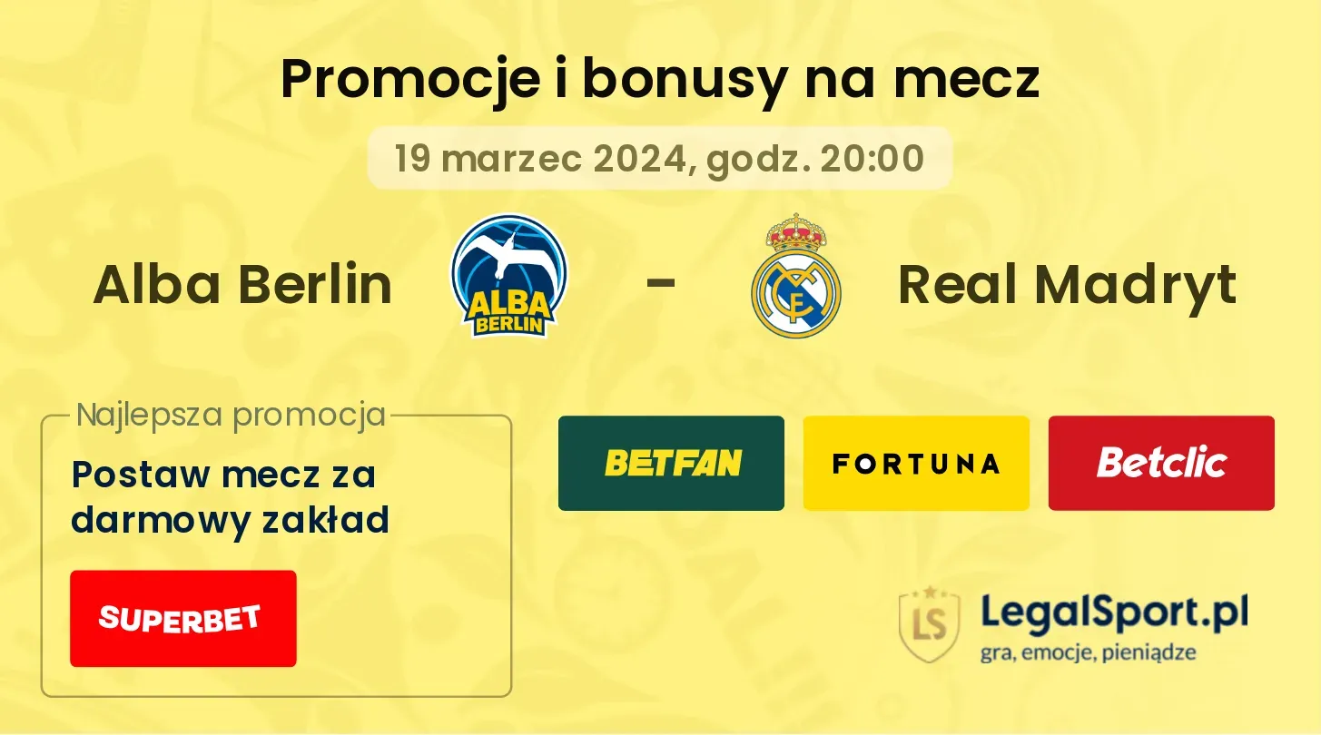 Alba Berlin - Real Madryt promocje bonusy na mecz