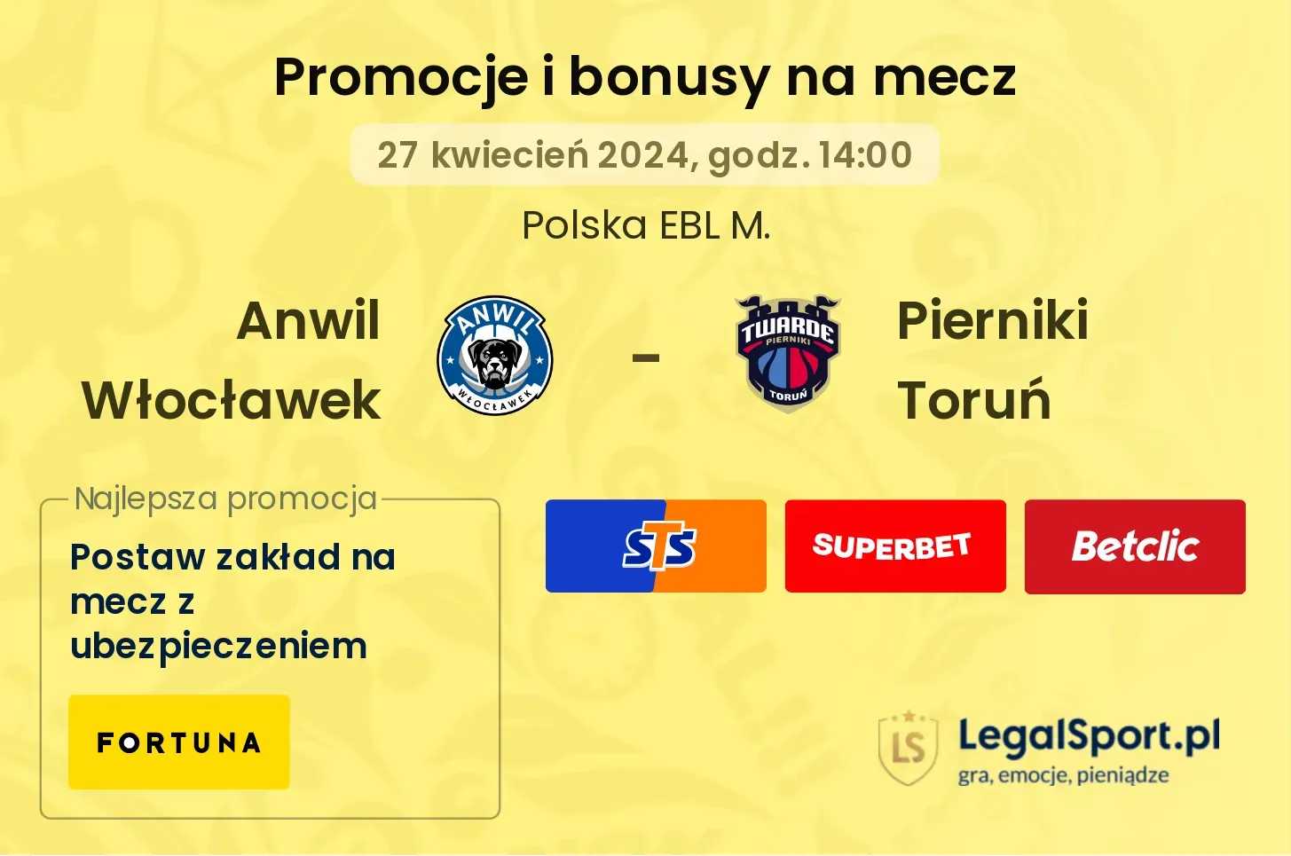 Anwil Włocławek - Pierniki Toruń promocje bonusy na mecz