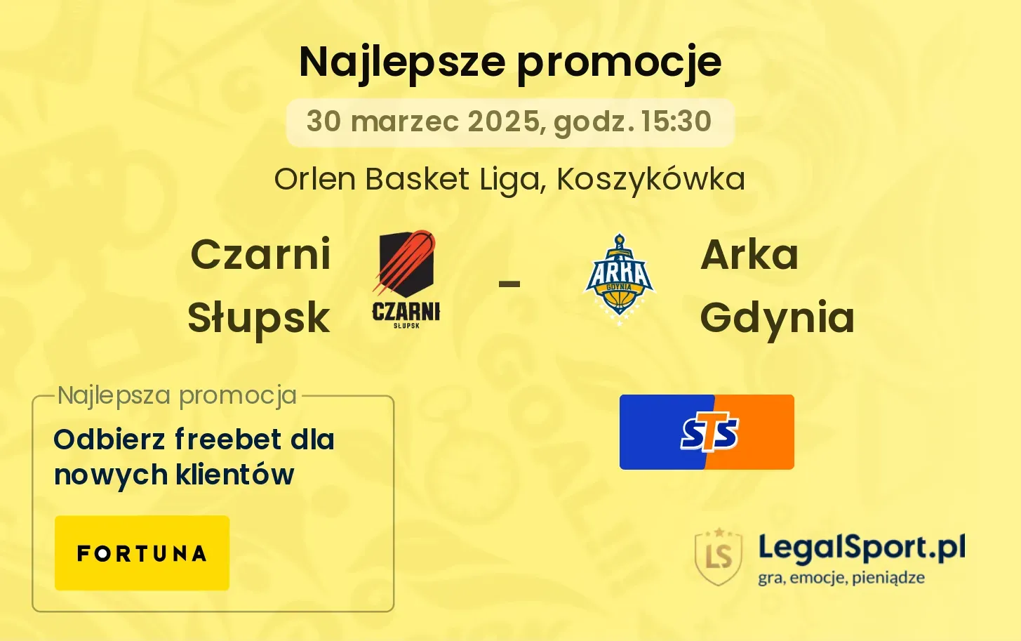 Czarni Słupsk - Arka Gdynia promocje bukmacherskie