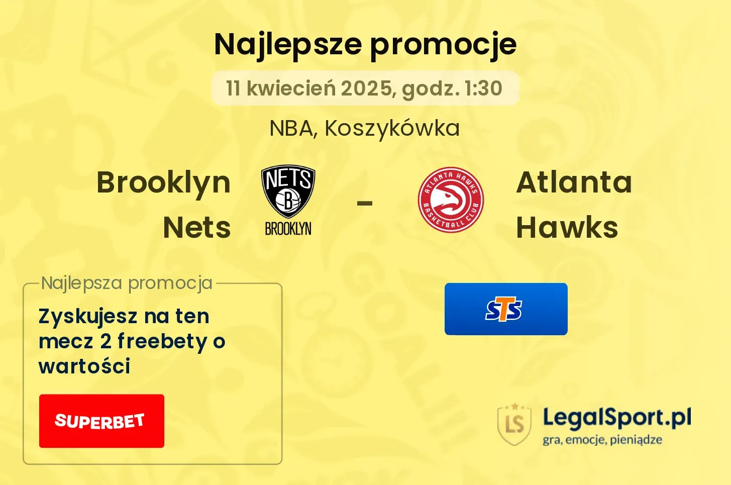Brooklyn Nets - Atlanta Hawks promocje bukmacherskie