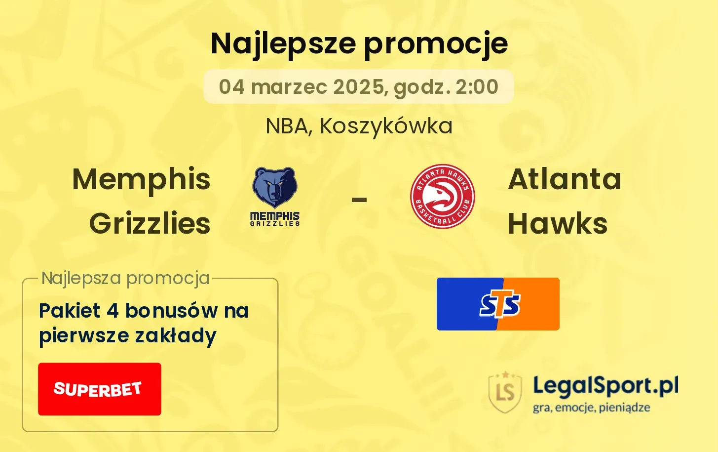 Memphis Grizzlies - Atlanta Hawks promocje bukmacherskie