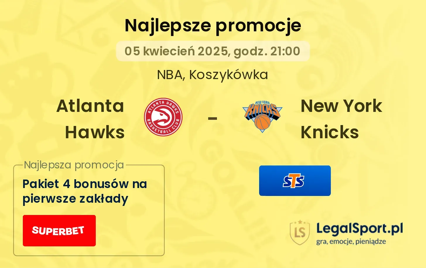 Atlanta Hawks - New York Knicks promocje bukmacherskie
