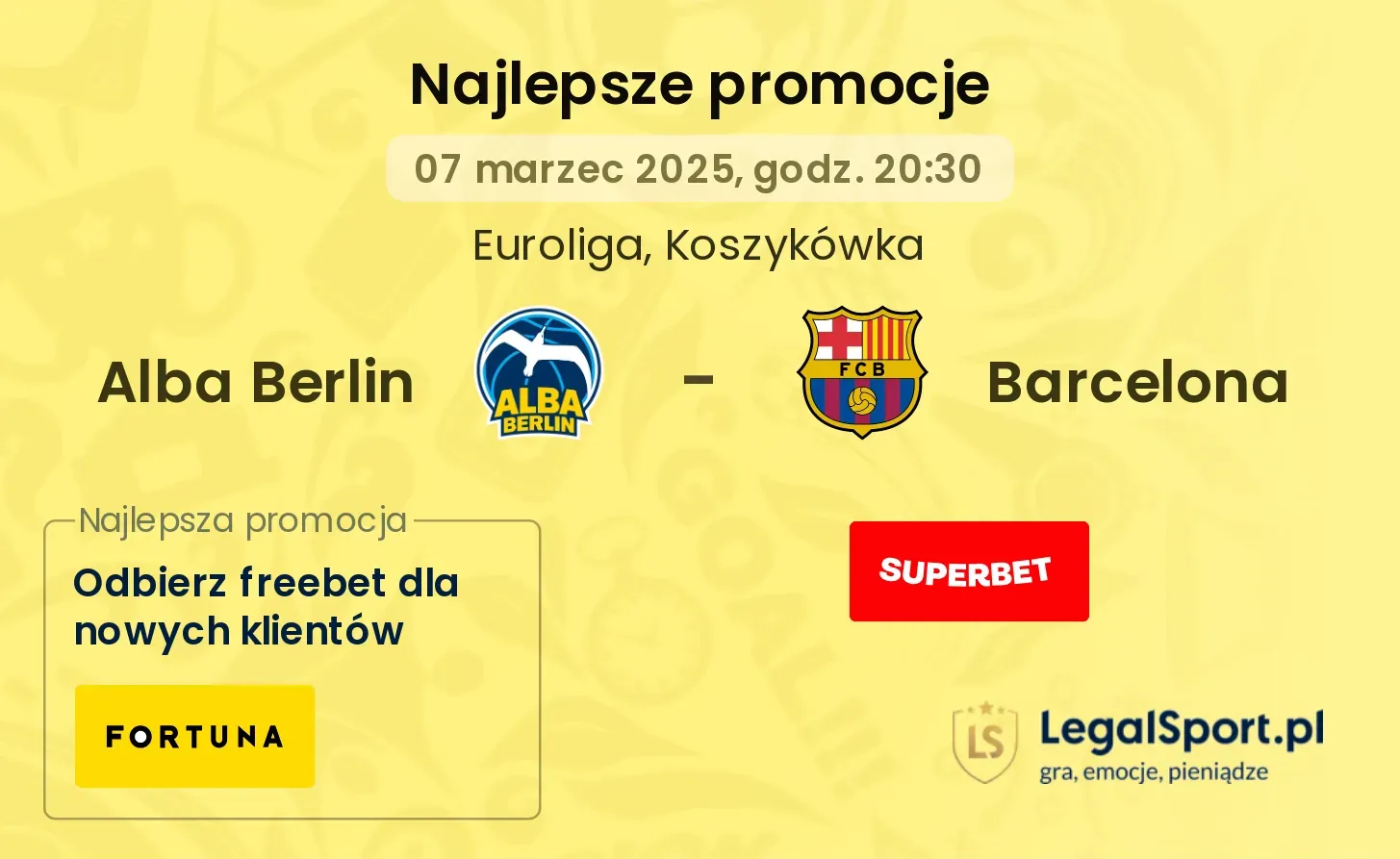 Alba Berlin - Barcelona promocje bukmacherskie