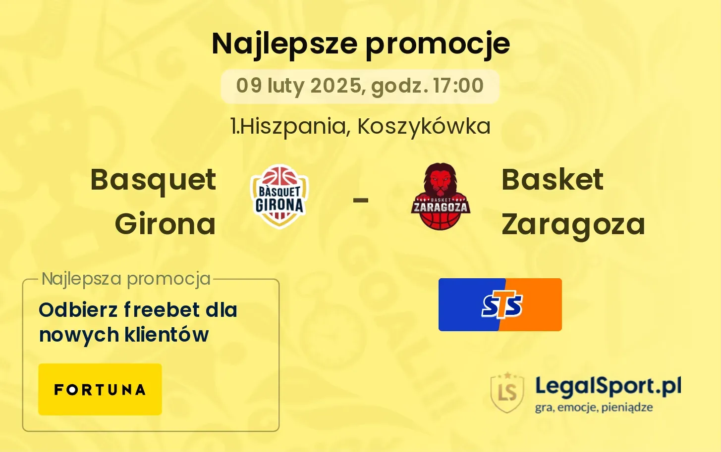 Basquet Girona - Basket Zaragoza promocje u bukmacherów