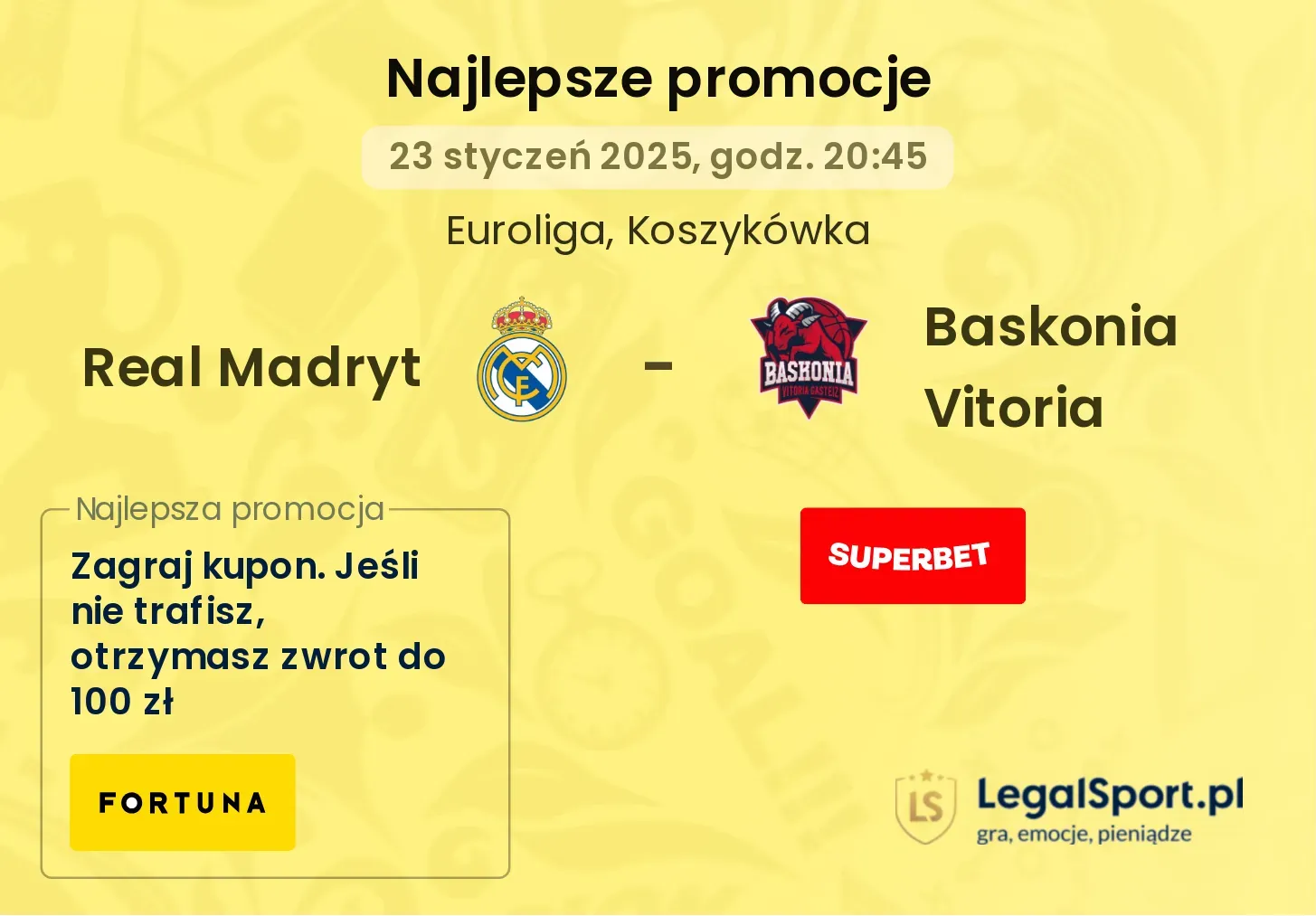 Real Madryt - Baskonia Vitoria promocje u bukmacherów