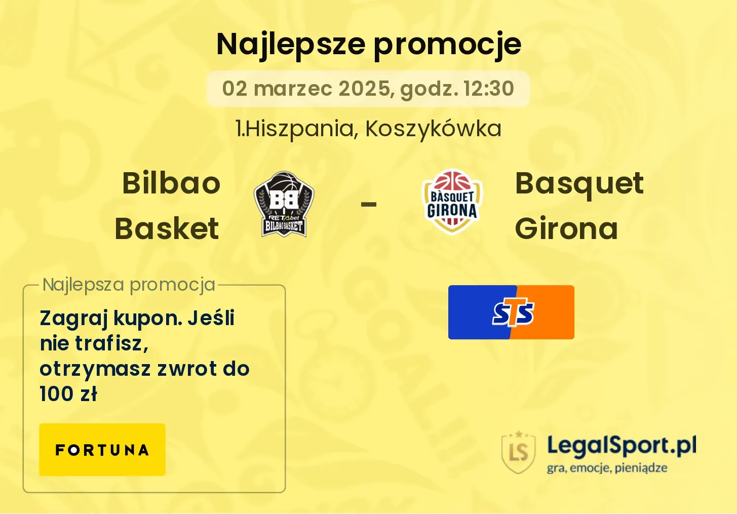 Bilbao Basket - Basquet Girona promocje bukmacherskie