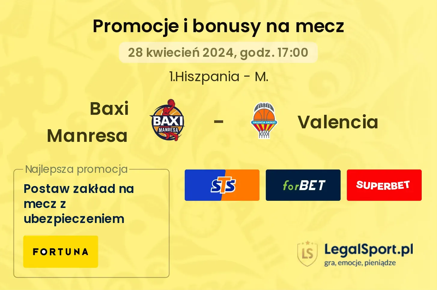 Baxi Manresa - Valencia promocje bonusy na mecz