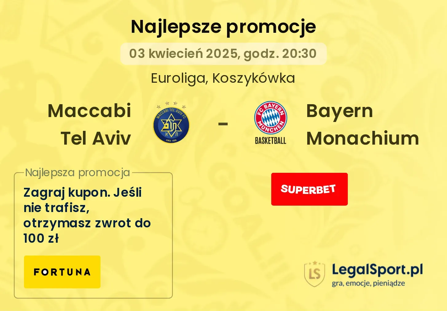 Maccabi Tel Aviv - Bayern Monachium promocje bukmacherskie
