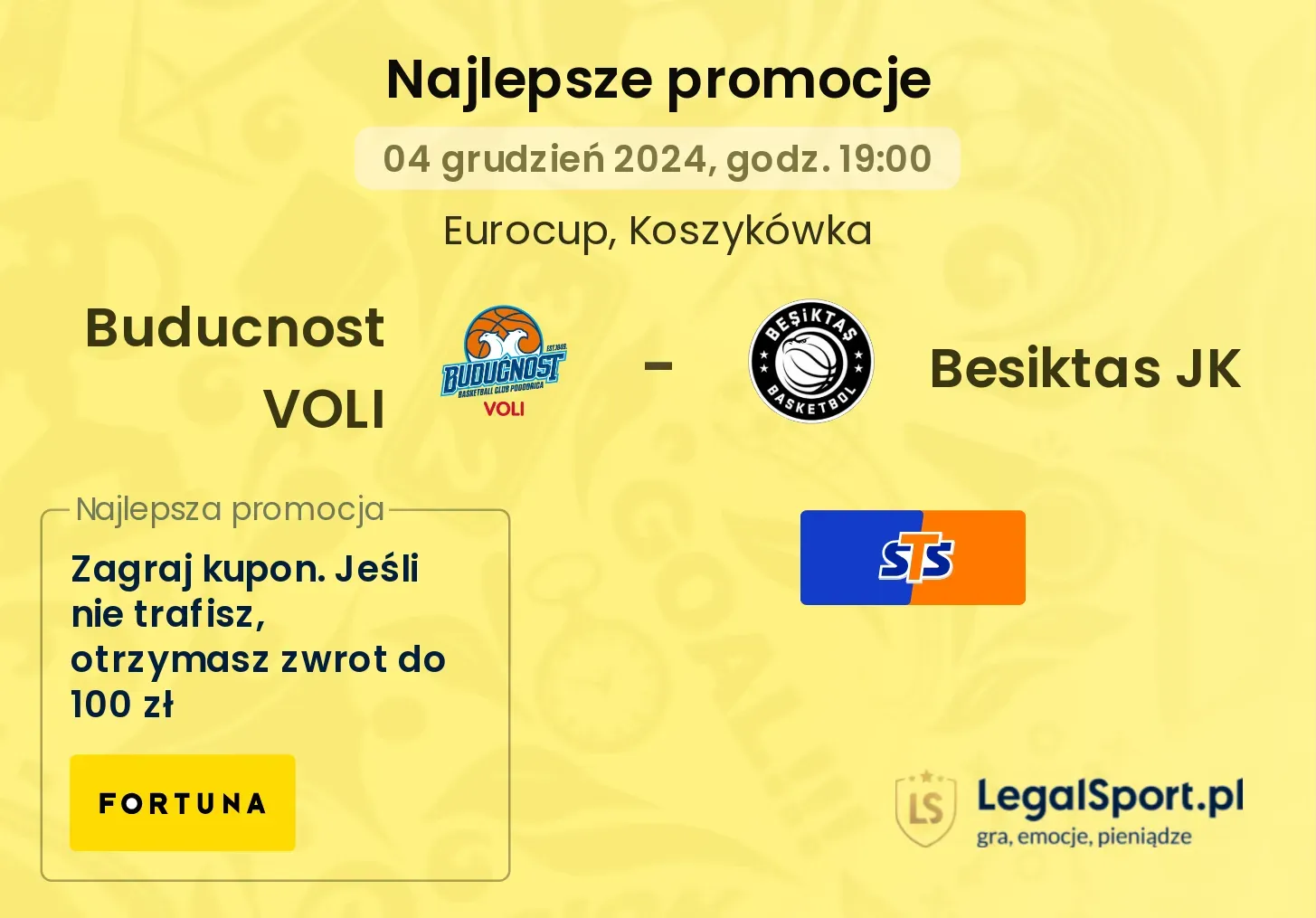 Buducnost VOLI - Besiktas JK promocje bukmacherskie
