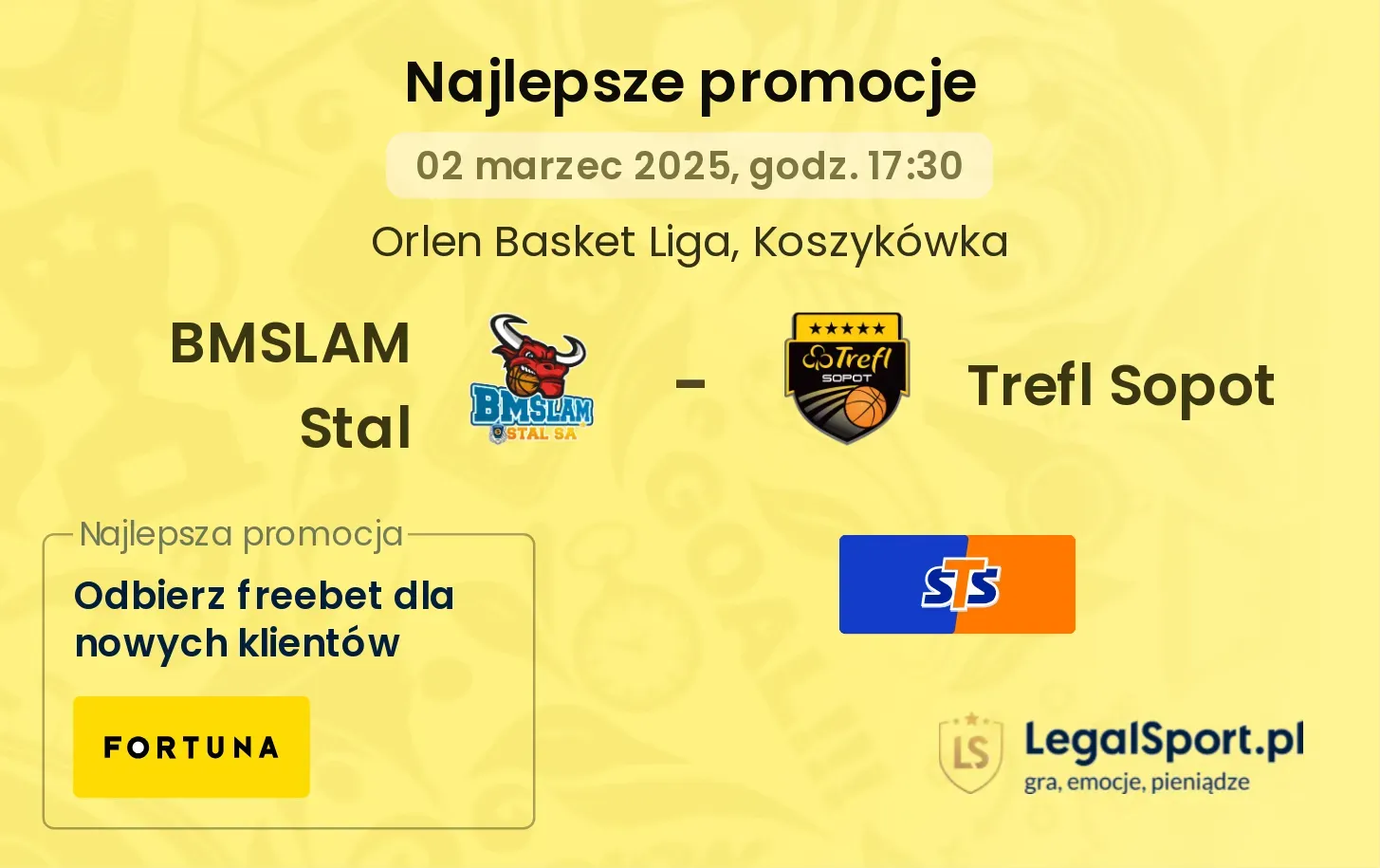 BMSLAM Stal - Trefl Sopot promocje bukmacherskie