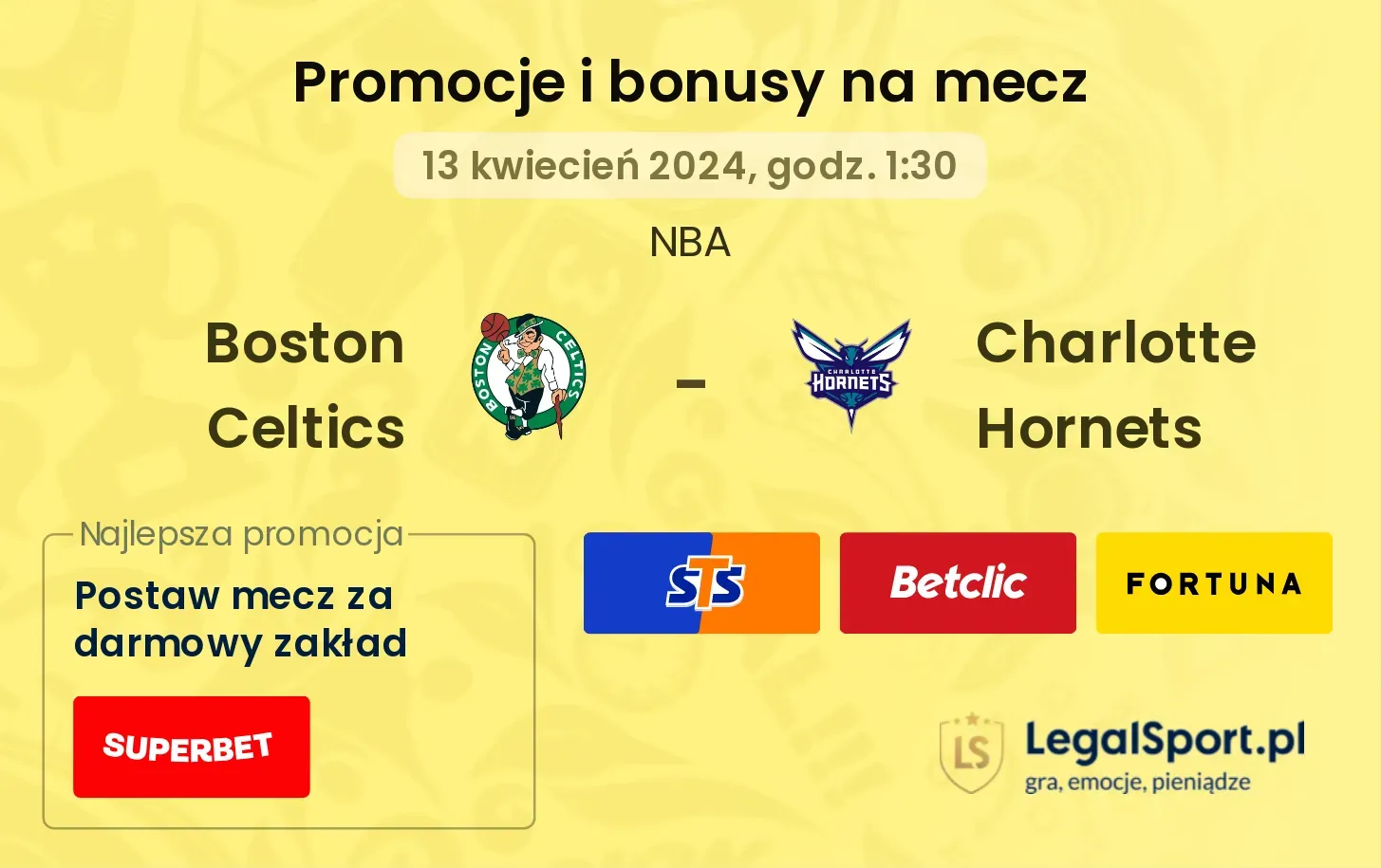 Boston Celtics - Charlotte Hornets promocje bonusy na mecz