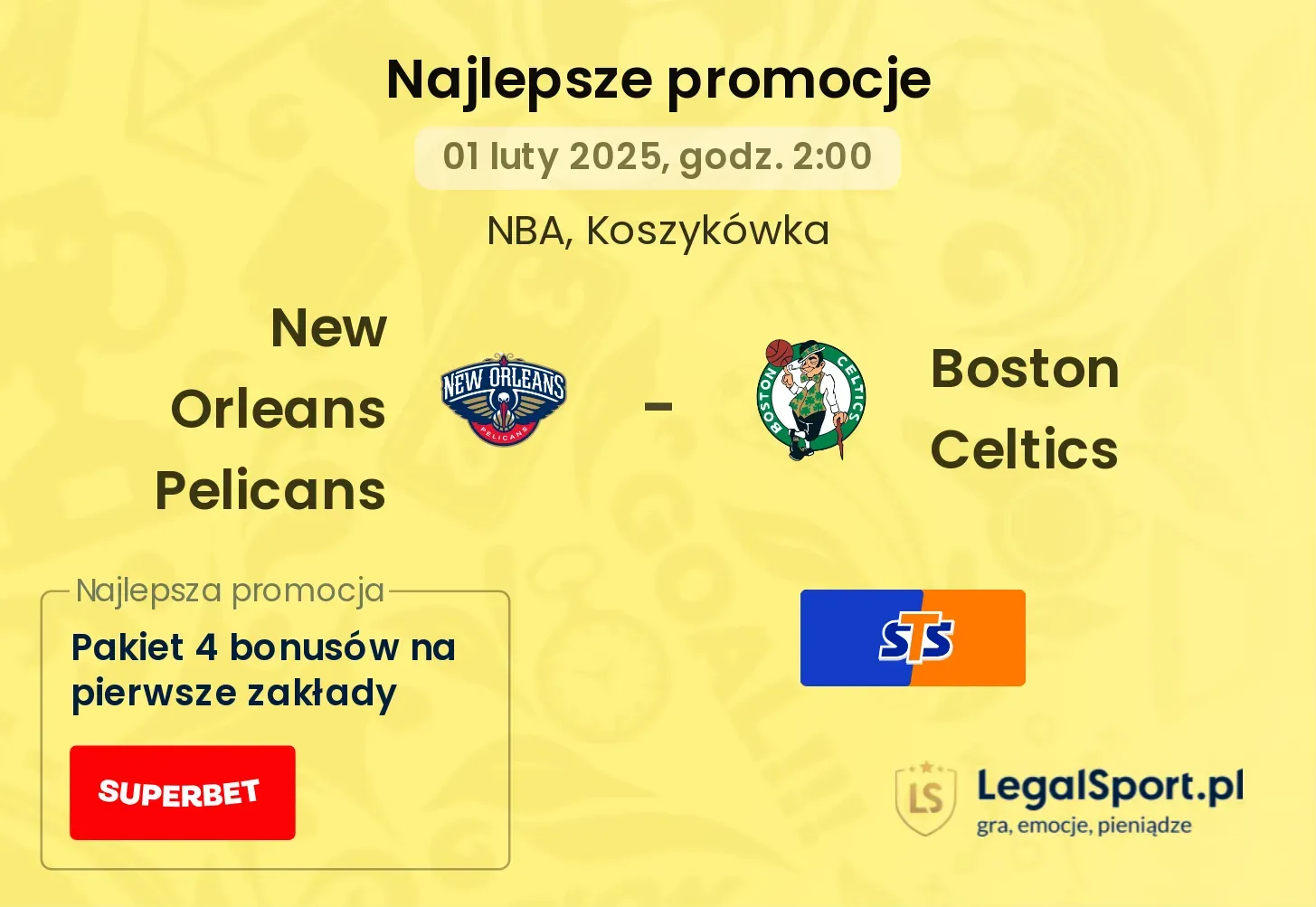 New Orleans Pelicans - Boston Celtics promocje u bukmacherów