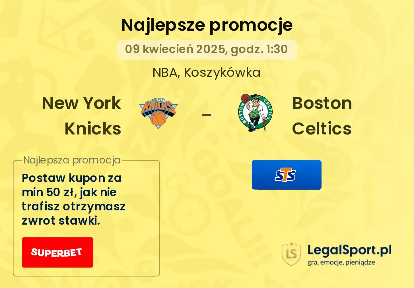 New York Knicks - Boston Celtics promocje u bukmacherów