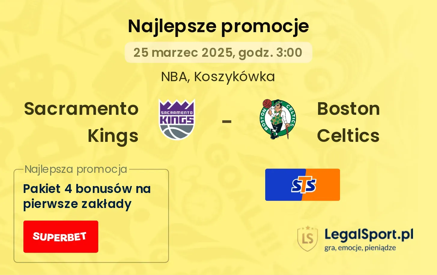 Sacramento Kings - Boston Celtics promocje bukmacherskie