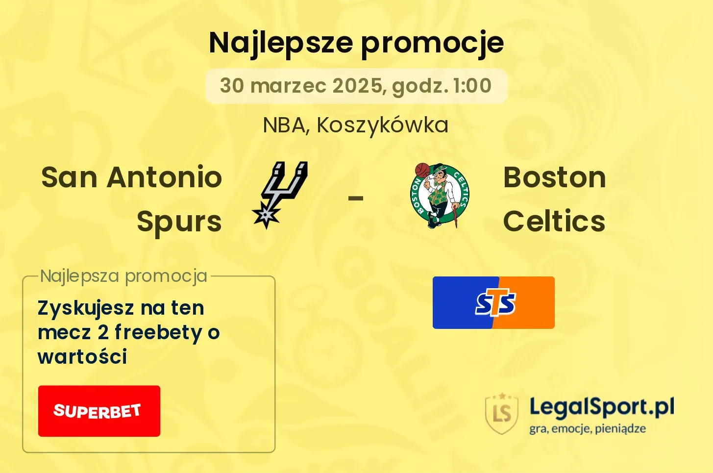 San Antonio Spurs - Boston Celtics promocje u bukmacherów