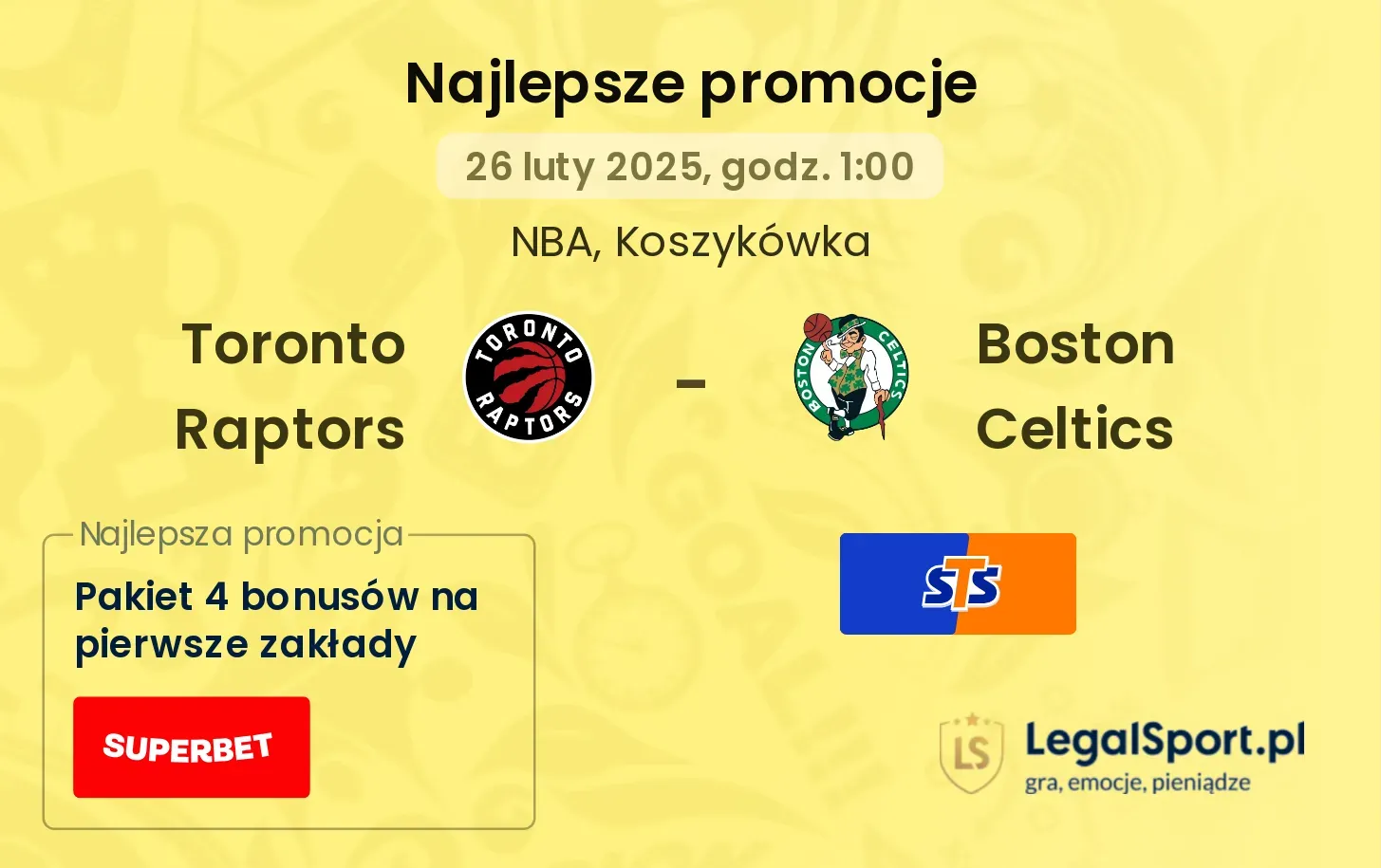 Toronto Raptors - Boston Celtics promocje bukmacherskie