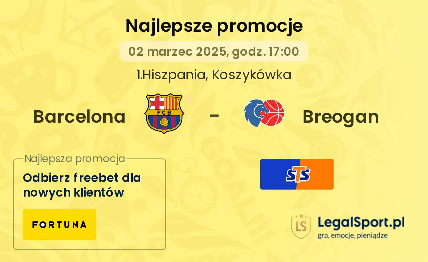 Barcelona - Breogan promocje bukmacherskie
