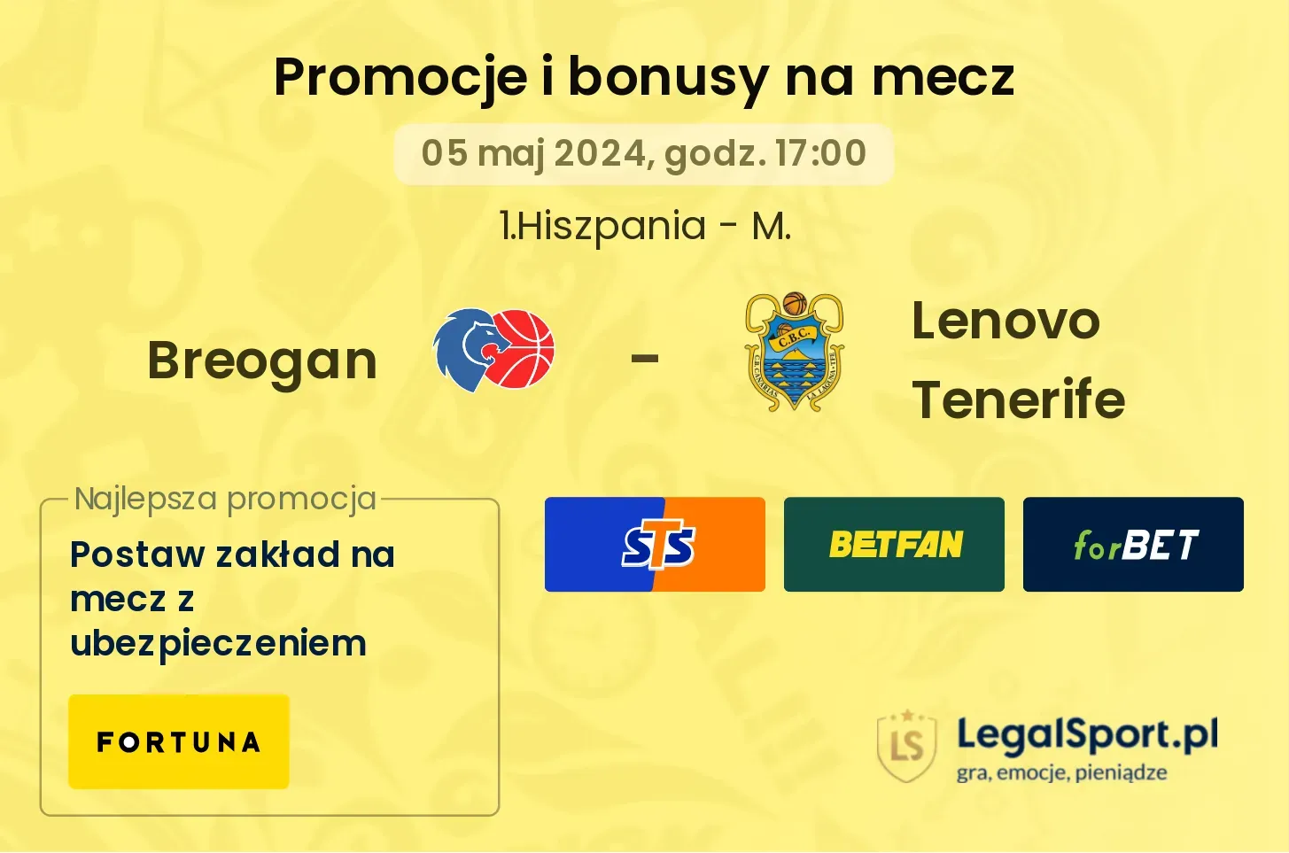Breogan - Lenovo Tenerife promocje bonusy na mecz