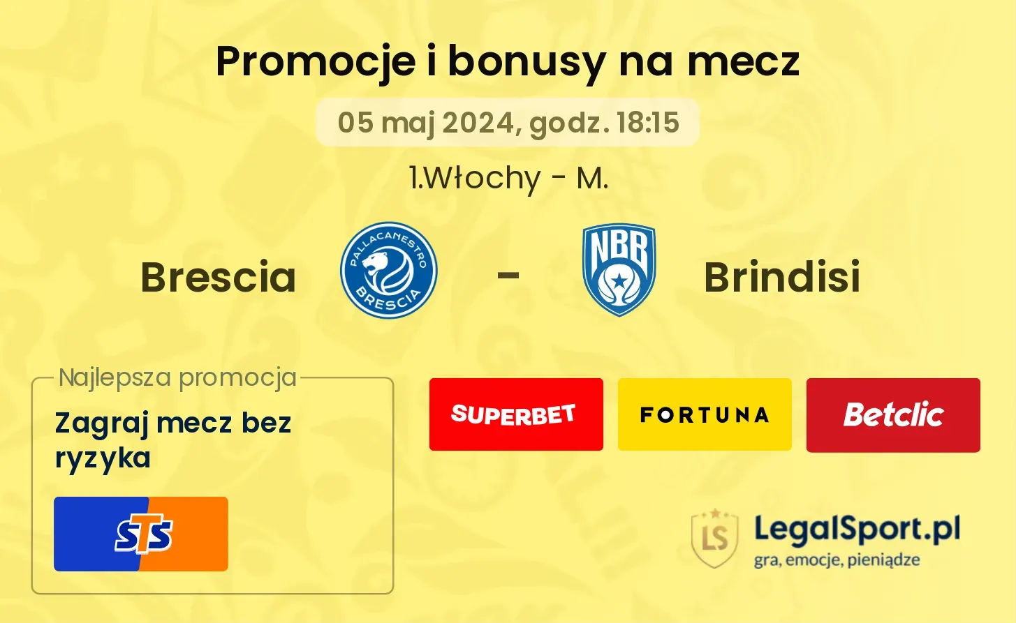 Brescia - Brindisi promocje bonusy na mecz