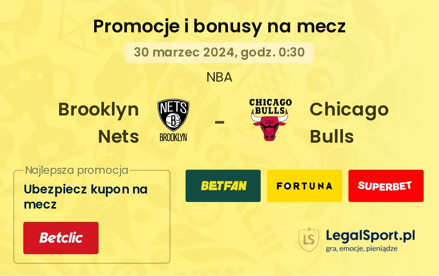 Brooklyn Nets - Chicago Bulls promocje bonusy na mecz