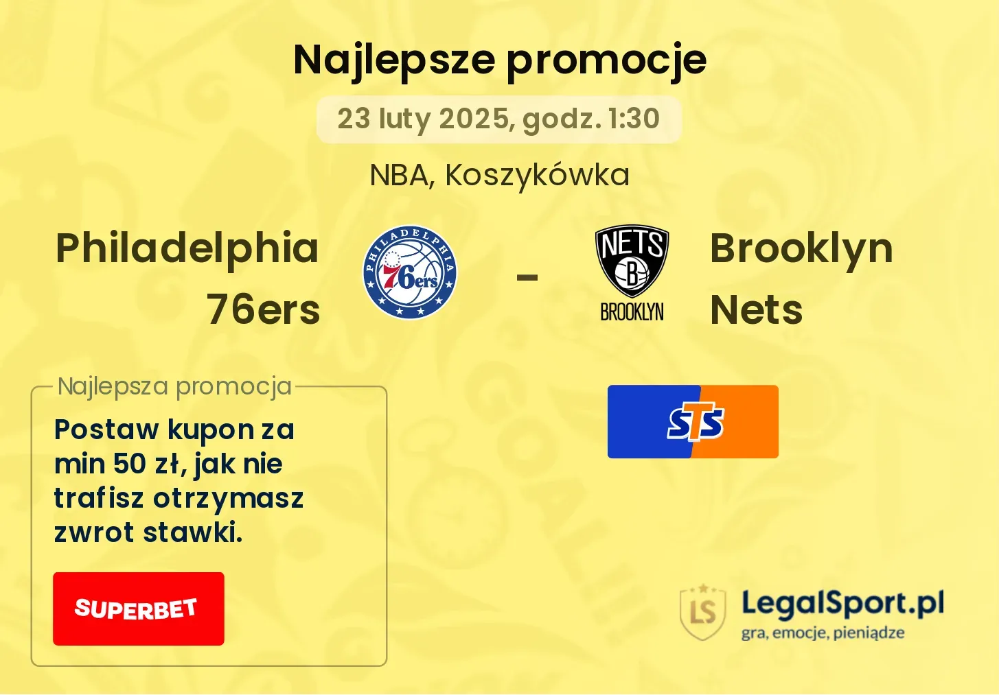 Philadelphia 76ers - Brooklyn Nets promocje bukmacherskie