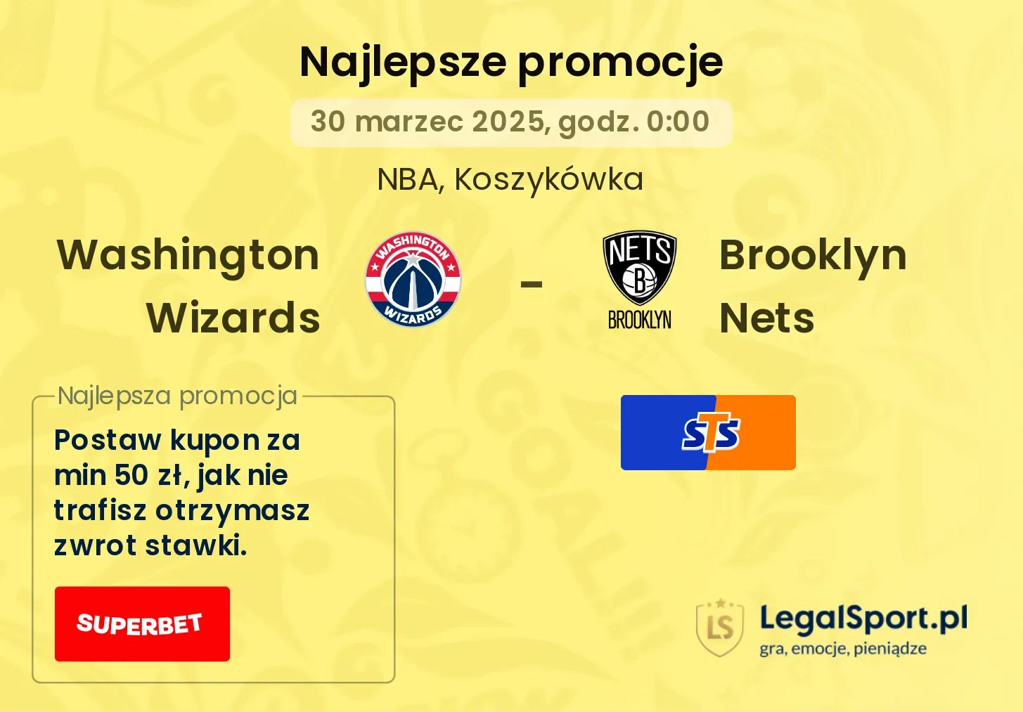 Washington Wizards - Brooklyn Nets promocje u bukmacherów