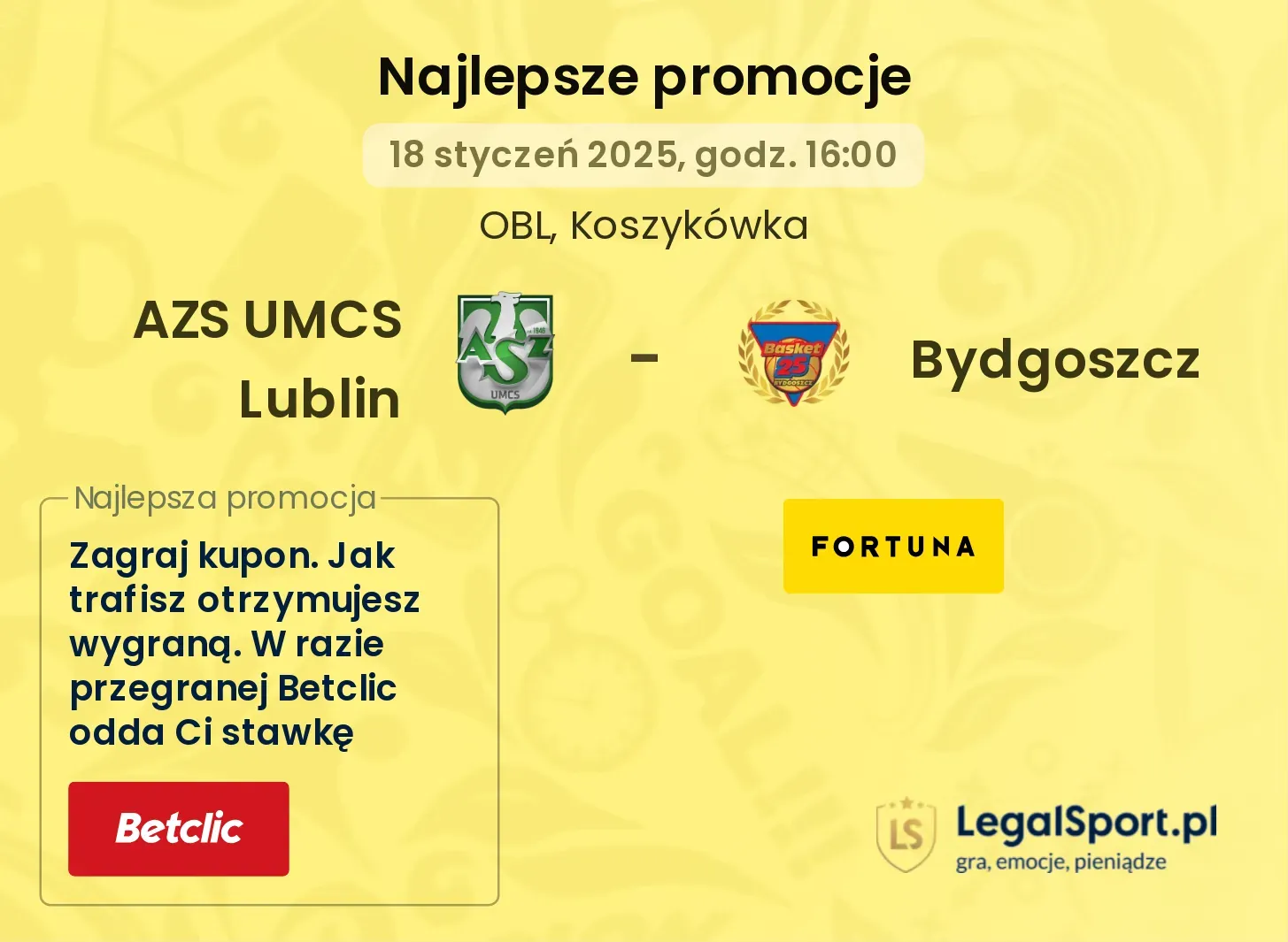 AZS UMCS Lublin - Bydgoszcz promocje u bukmacherów