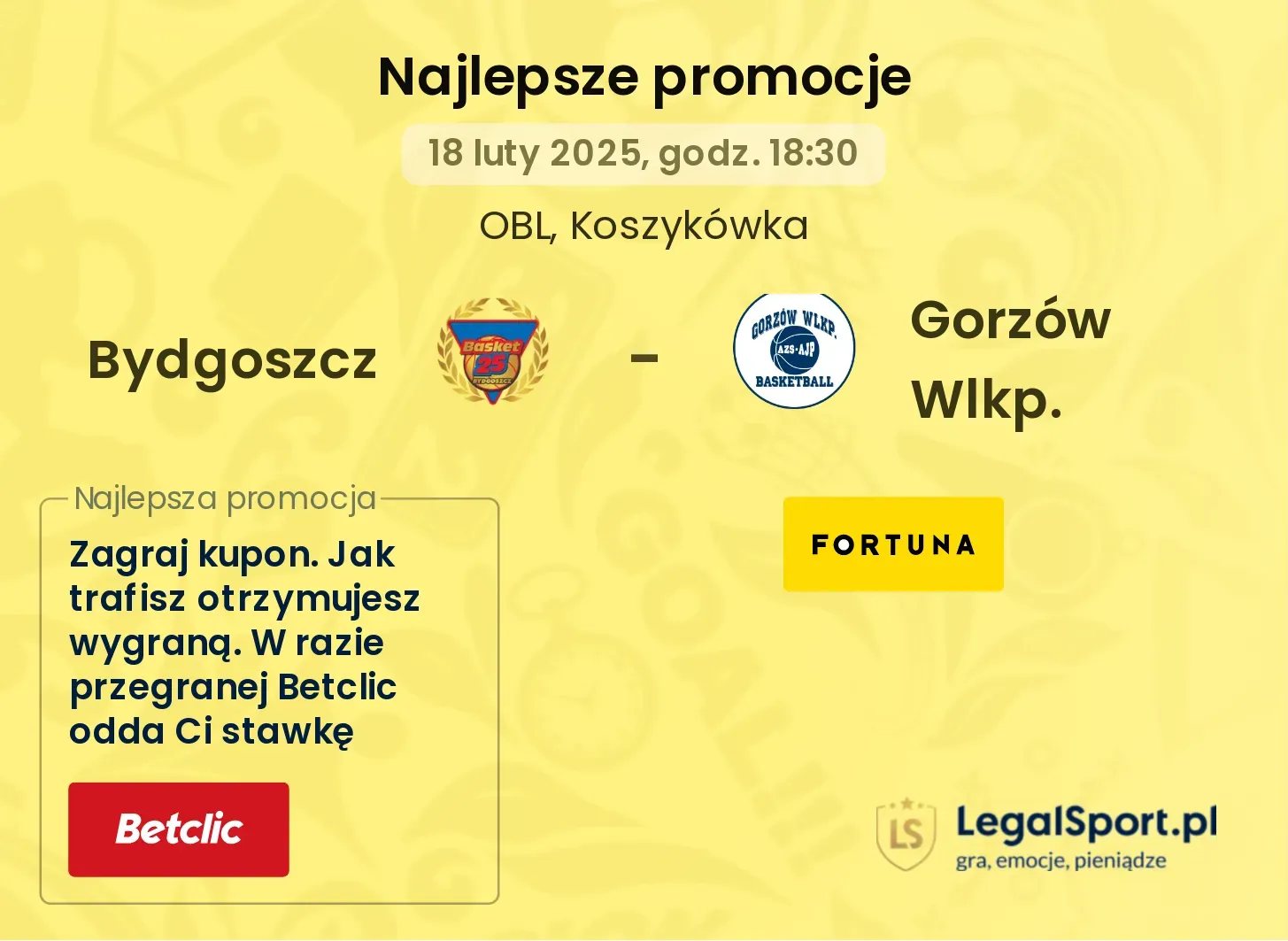 Bydgoszcz - Gorzów Wlkp. promocje u bukmacherów