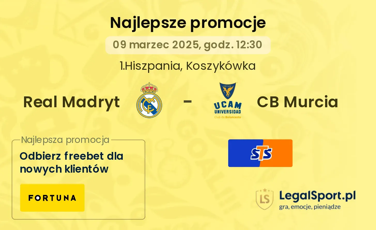 Real Madryt - CB Murcia promocje bukmacherskie