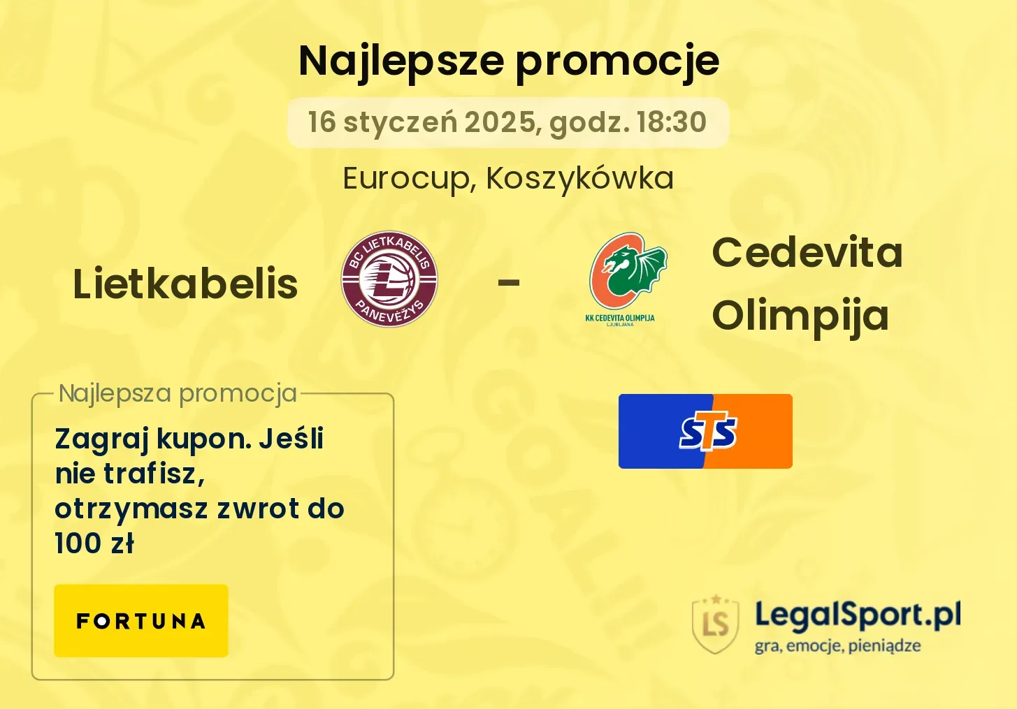 Lietkabelis - Cedevita Olimpija promocje bukmacherskie