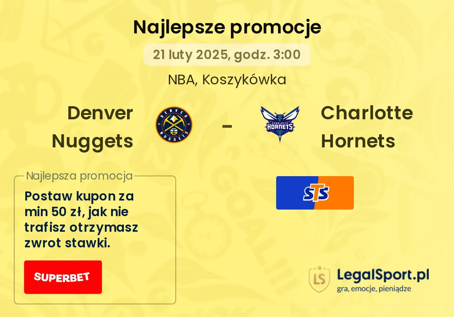 Denver Nuggets - Charlotte Hornets promocje bukmacherskie