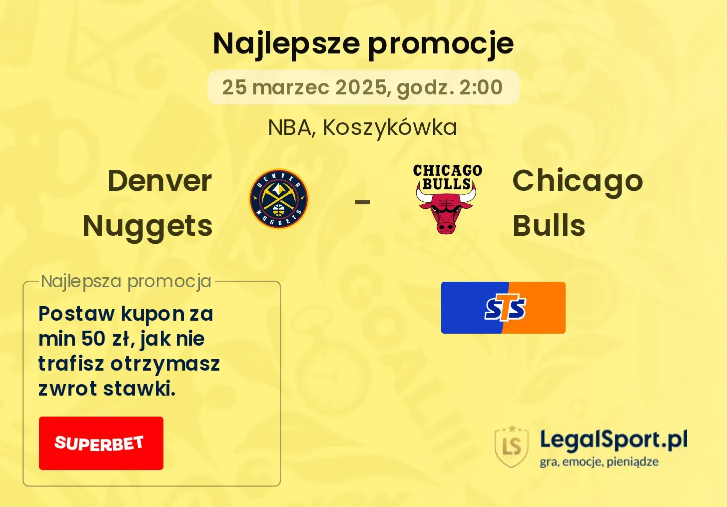 Denver Nuggets - Chicago Bulls promocje bukmacherskie