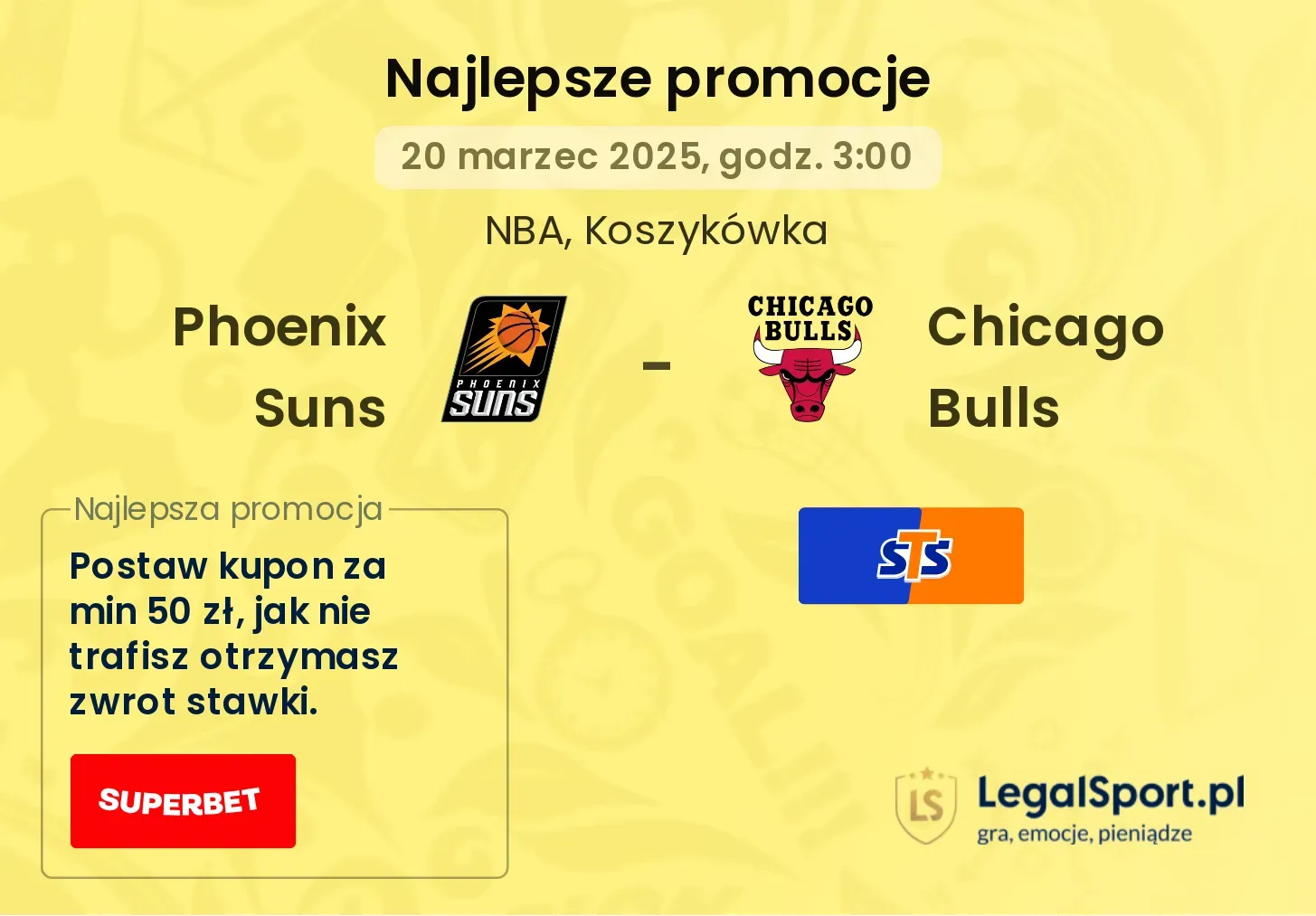 Phoenix Suns - Chicago Bulls promocje bukmacherskie