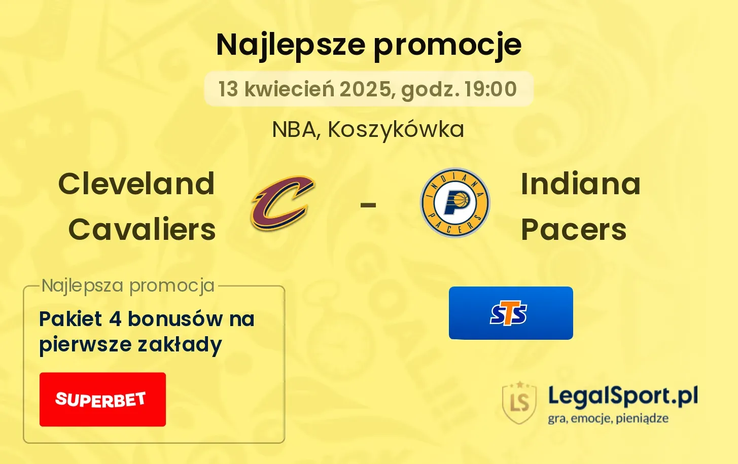 Cleveland Cavaliers - Indiana Pacers promocje bukmacherskie