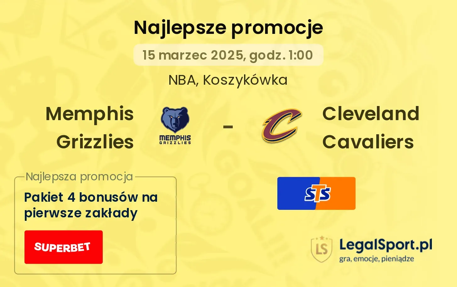 Memphis Grizzlies - Cleveland Cavaliers promocje bukmacherskie