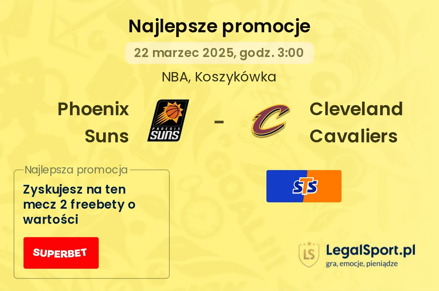 Phoenix Suns - Cleveland Cavaliers promocje u bukmacherów