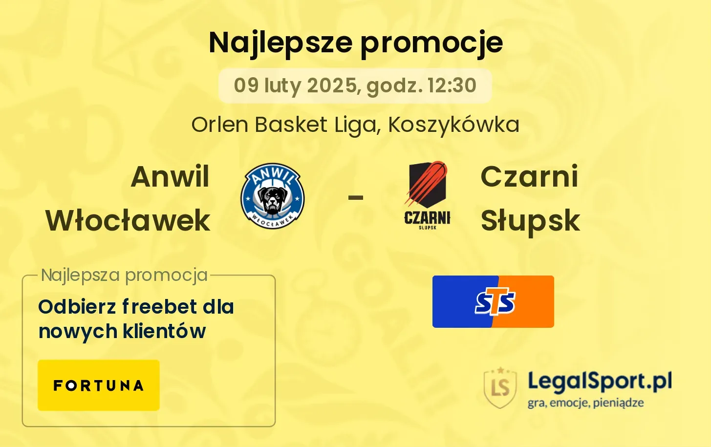 Anwil Włocławek - Czarni Słupsk promocje bukmacherskie