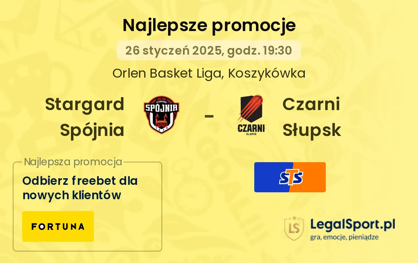 Stargard Spójnia - Czarni Słupsk promocje bukmacherskie
