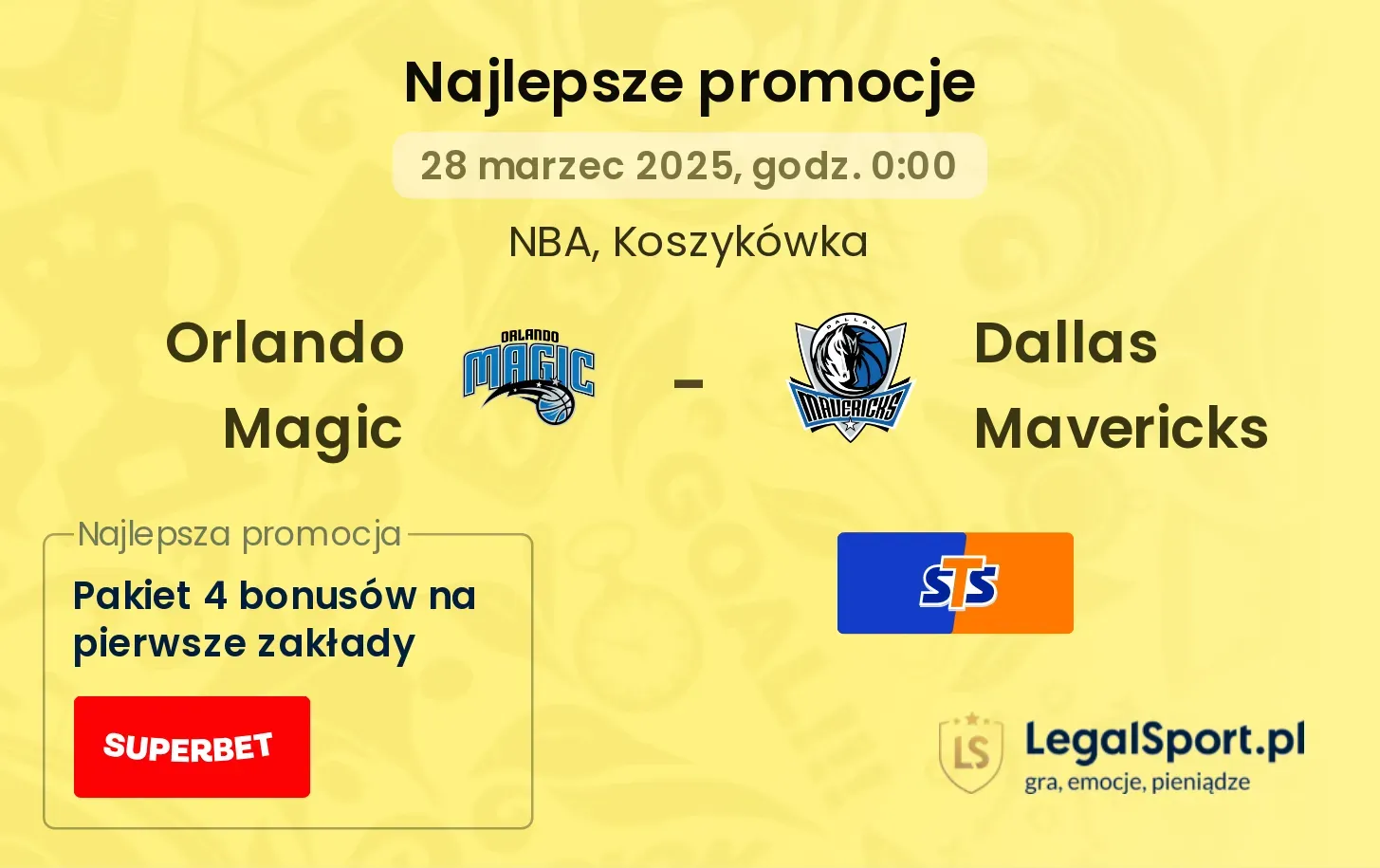 Orlando Magic - Dallas Mavericks promocje bukmacherskie