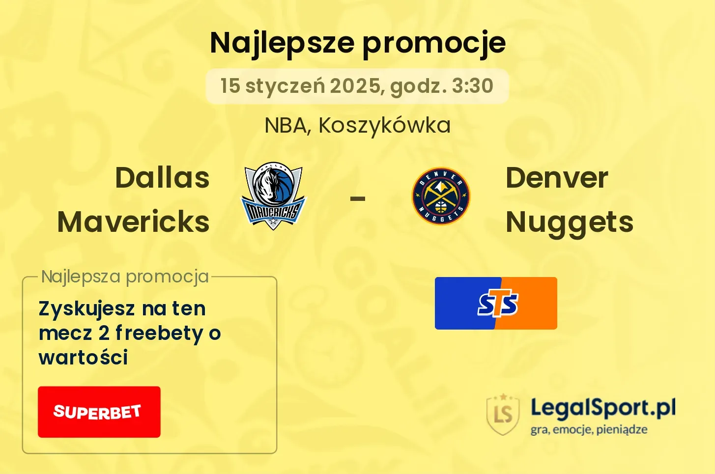 Dallas Mavericks - Denver Nuggets promocje u bukmacherów