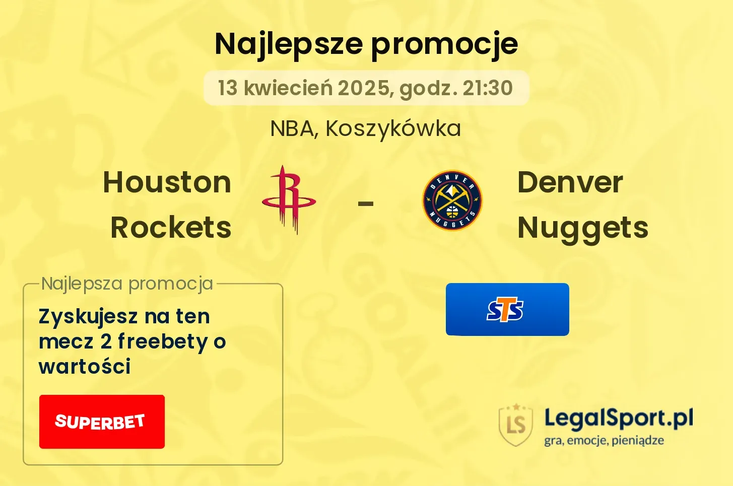 Houston Rockets - Denver Nuggets promocje u bukmacherów