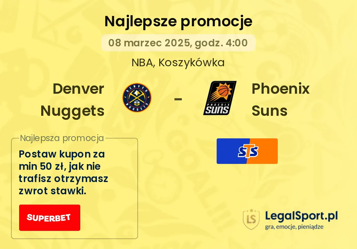 Denver Nuggets - Phoenix Suns promocje u bukmacherów