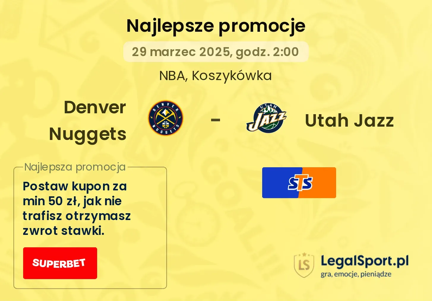 Denver Nuggets - Utah Jazz promocje bukmacherskie