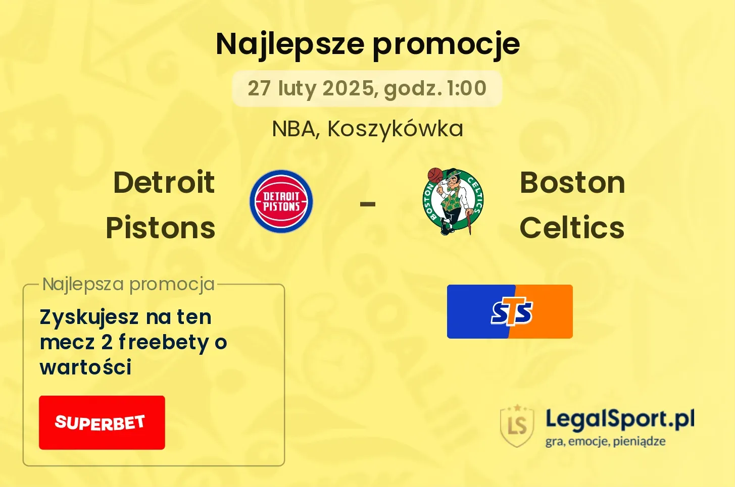 Detroit Pistons - Boston Celtics promocje bukmacherskie