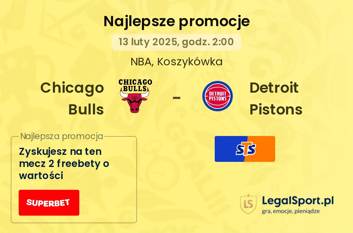 Chicago Bulls - Detroit Pistons promocje u bukmacherów