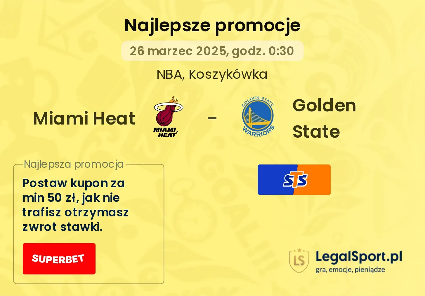 Golden State - Miami Heat promocje bonusy na mecz