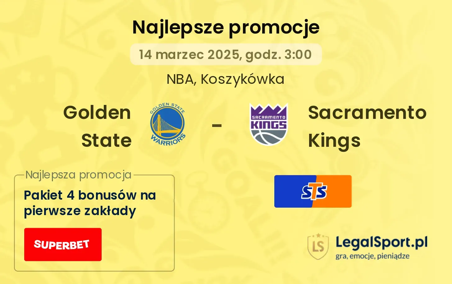 Golden State - Sacramento Kings promocje u bukmacherów