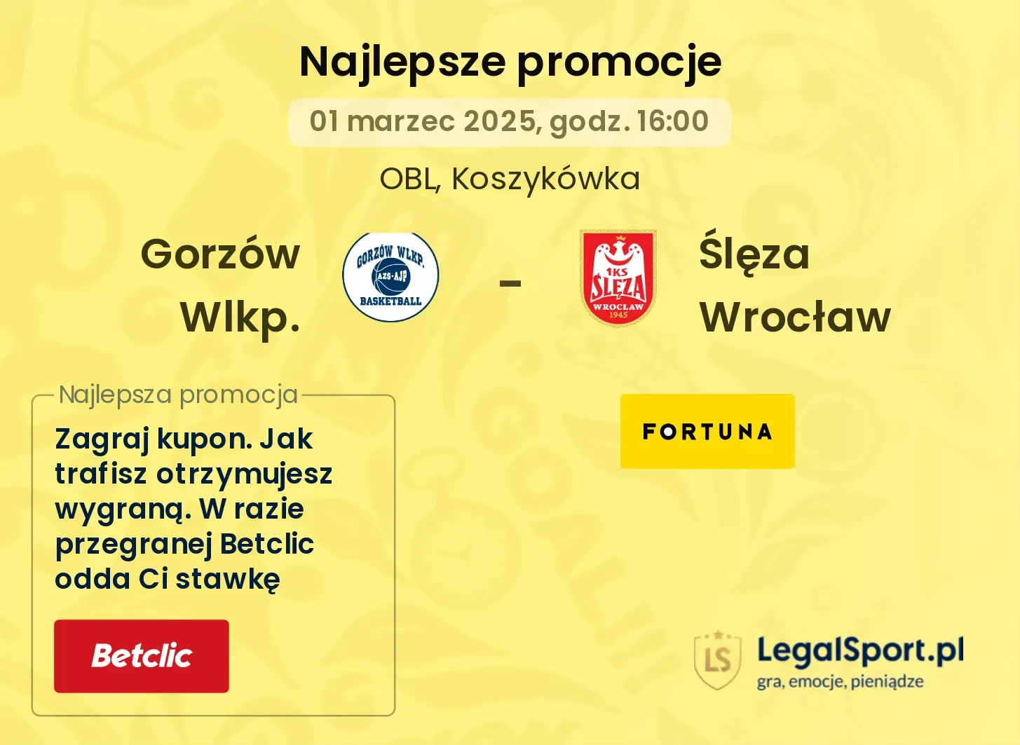 Gorzów Wlkp. - Ślęza Wrocław promocje u bukmacherów