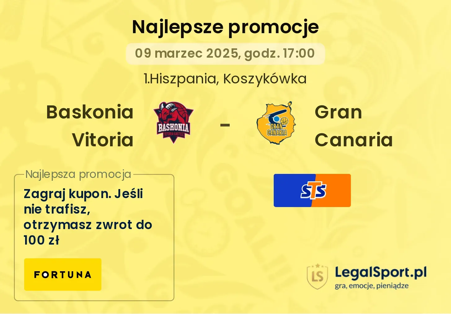 Baskonia Vitoria - Gran Canaria promocje u bukmacherów